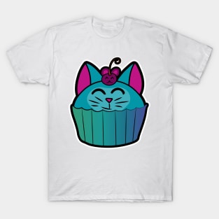 Catcake With Mouse-Cherry - Turquoise T-Shirt